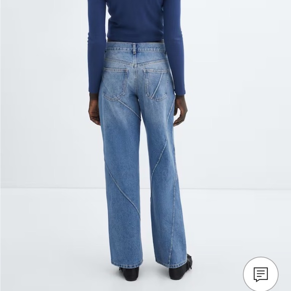 BNWT MANGO Wideleg jeans with decorative stitching - Picture 5 of 6